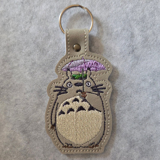 Large Cartoon Neighbor Embroidered Vinyl Key Ring