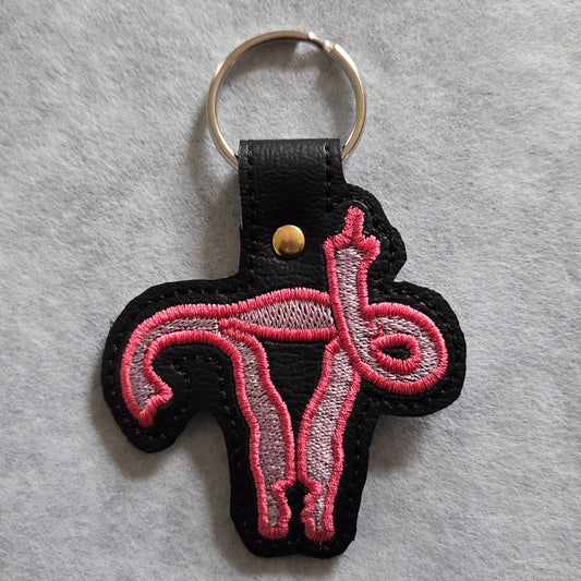 FUterus Embroidered Vinyl Key Ring
