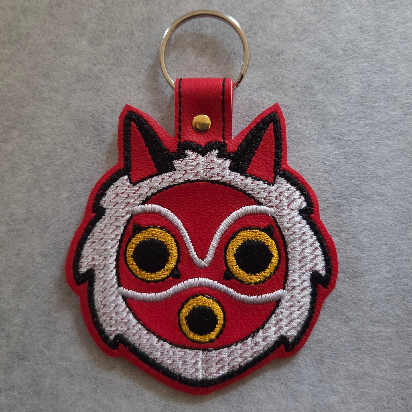Princess Mask Embroidered Vinyl Key Ring