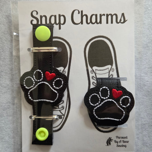 Paw Heart Snap Charms