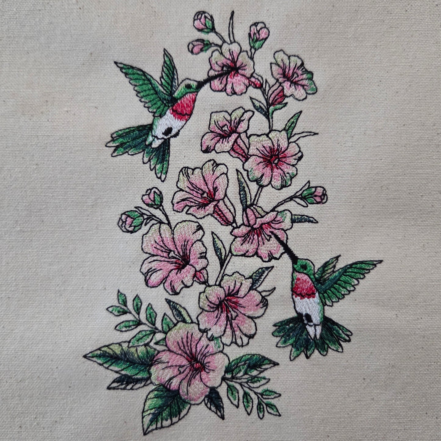 Hibiscus & Hummingbirds (Embroidered CYO)
