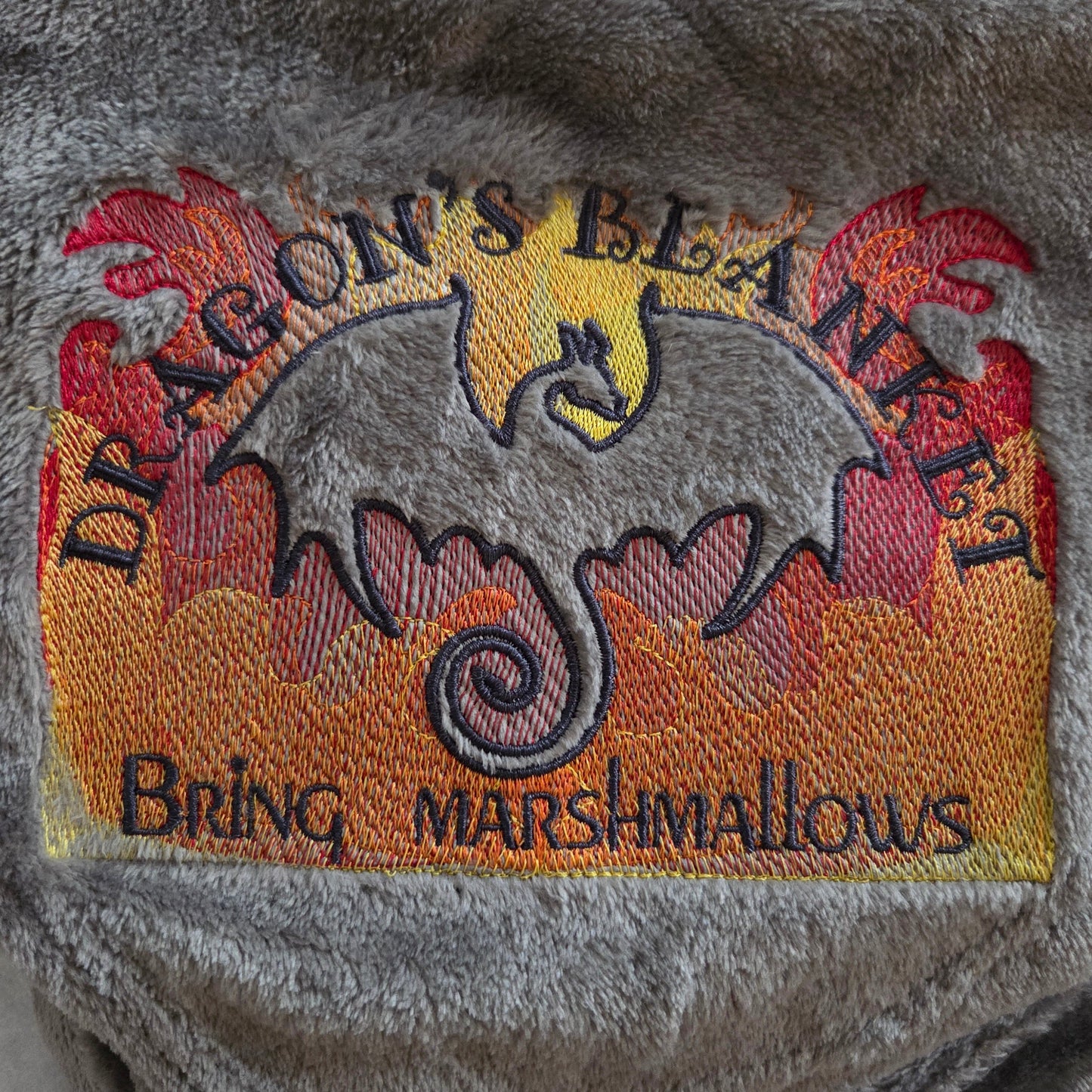 "Dragon's Blanket. Bring Marshmallows" Plush Throw Blanket