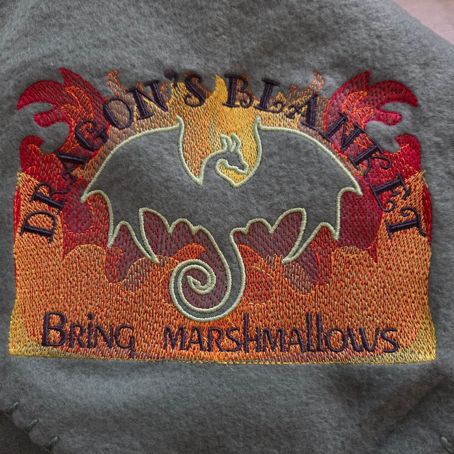 "Dragon's Blanket. Bring Marshmallows" Fleece Throw Blanket