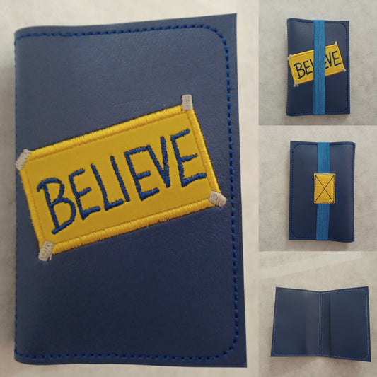 Believe Sign Embroidered Notebook Cover