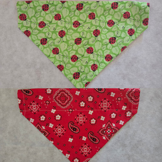 Ladybugs on Green Over-the-Collar Pet Bandana