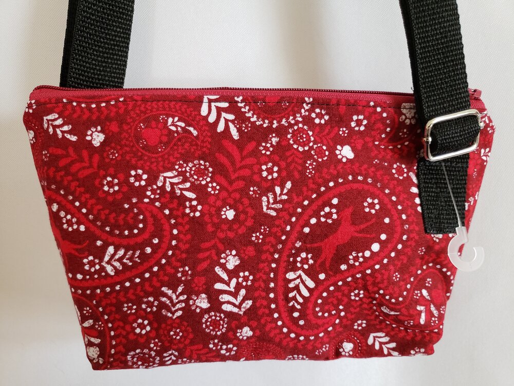 Red Bandana Dog Silhouette Crossbody Bag