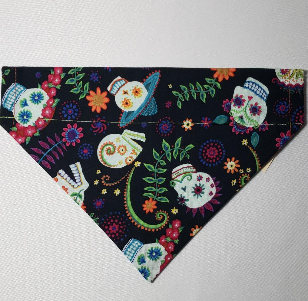 Floral Sugar Skulls Over-the-Collar Pet Bandana