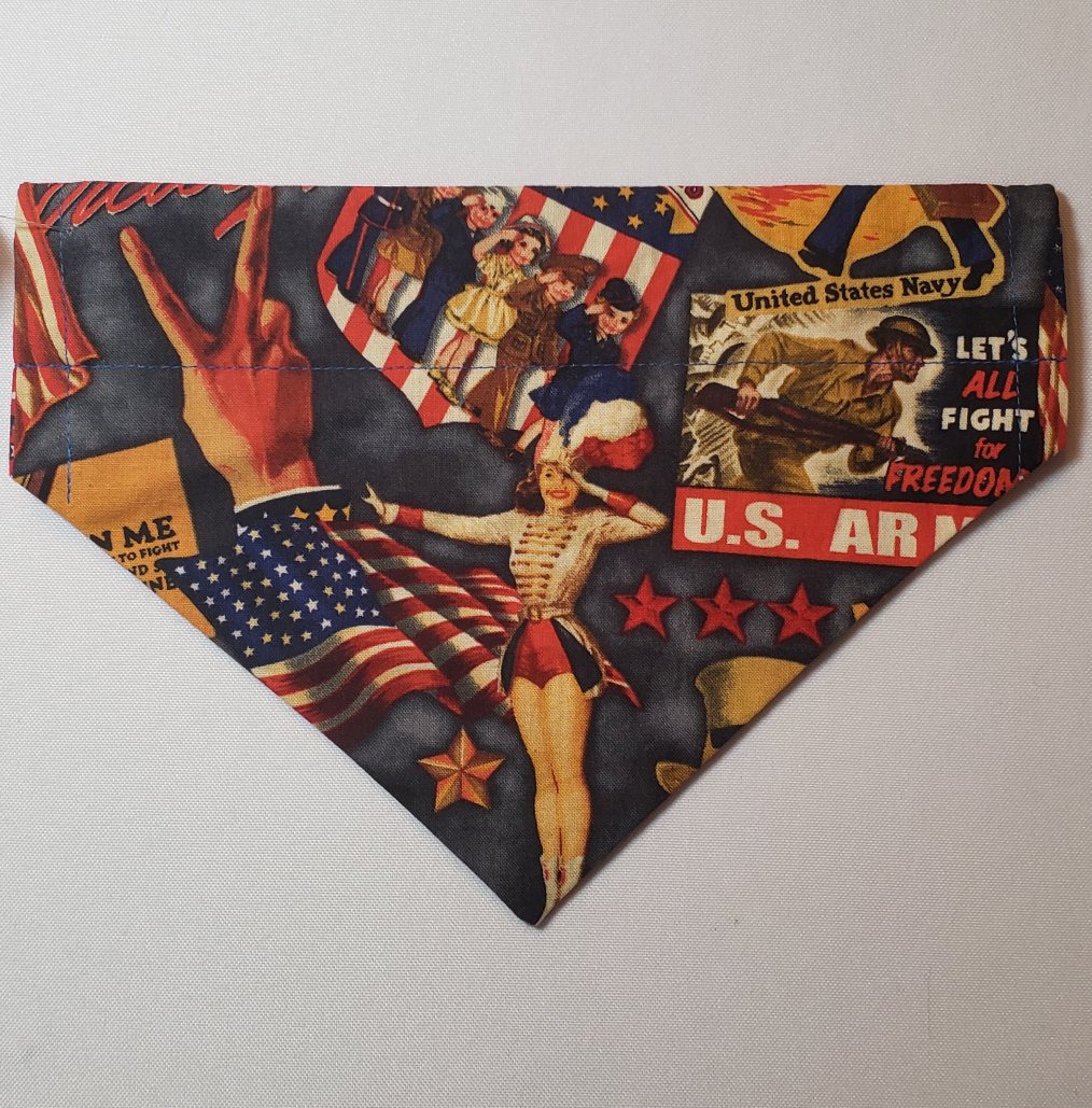 Patriotic Cartoon Stars on Red & Vintage Patriotic Posters Over-the-Collar Pet Bandana