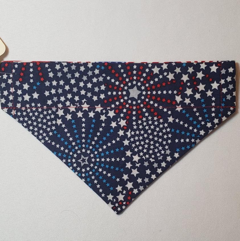 American Flags & Patriotic Fireworks Over-the-Collar Pet Bandana