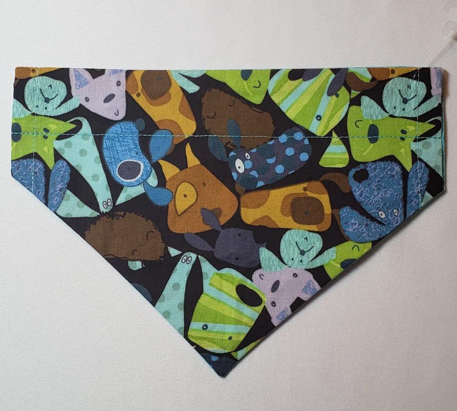 Cartoon Dog Faces Over-the-Collar Pet Bandana