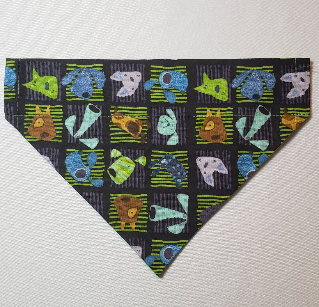 Cartoon Dog Squares Over-the-Collar Pet Bandana