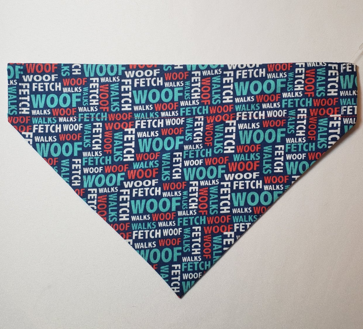 Dog Words on Navy Over-the-Collar Pet Bandana