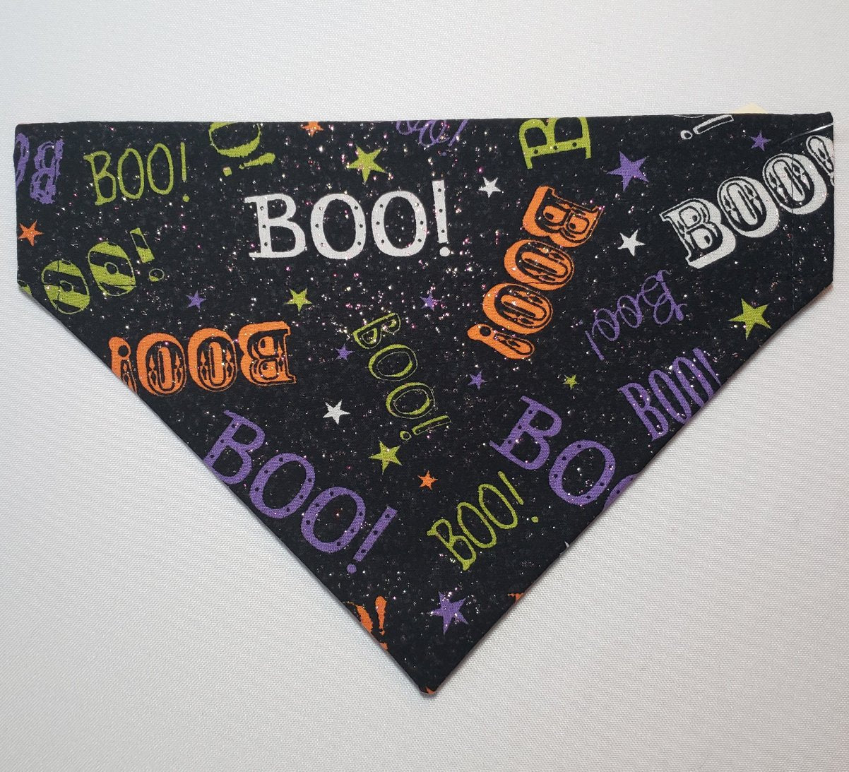 Halloween Glitter "Boo!" Over-the-Collar Pet Bandana