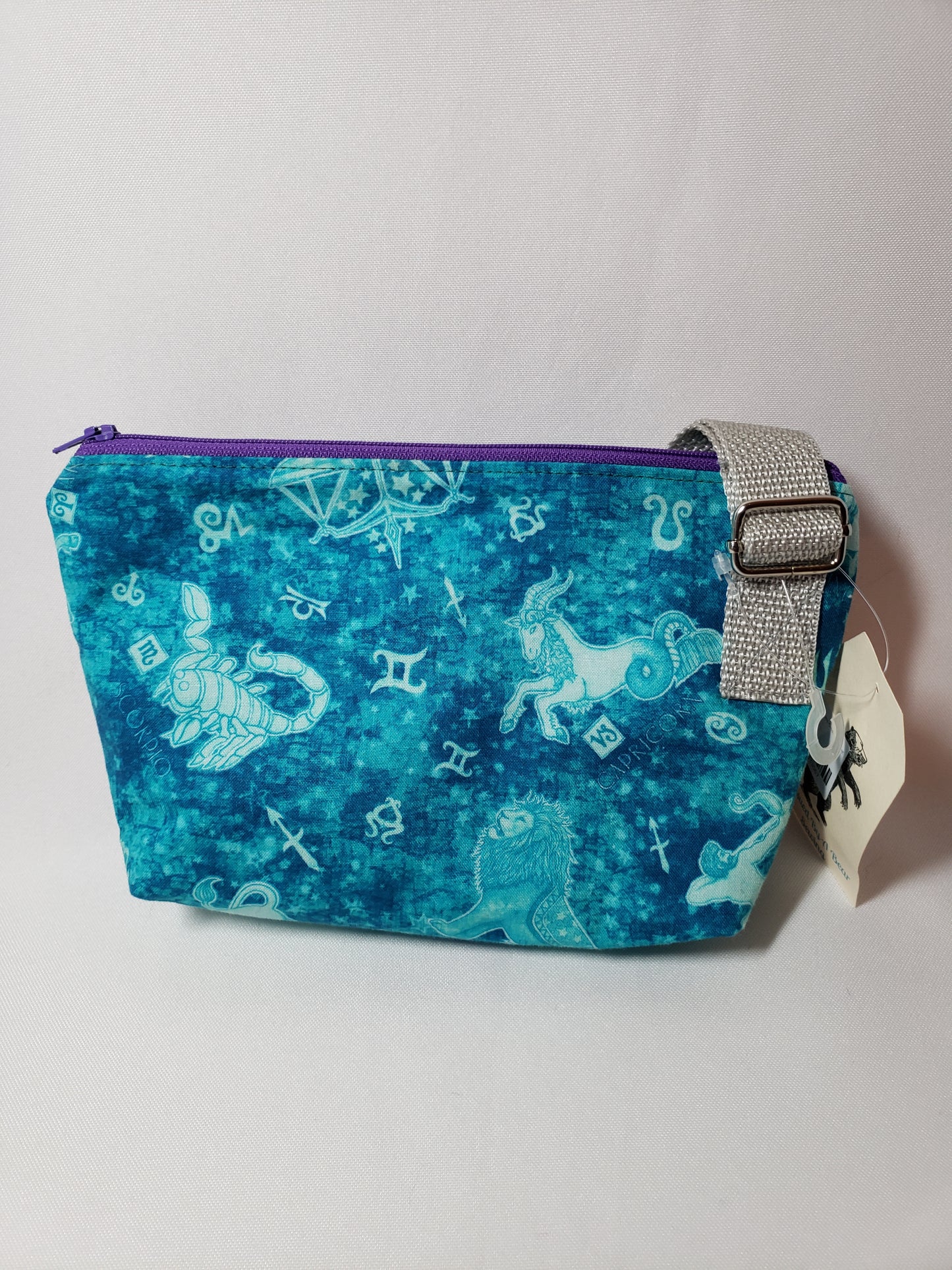 Astrological Signs in Teal Crossbody Bag
