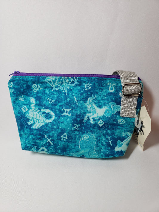 Astrological Signs in Teal Crossbody Bag