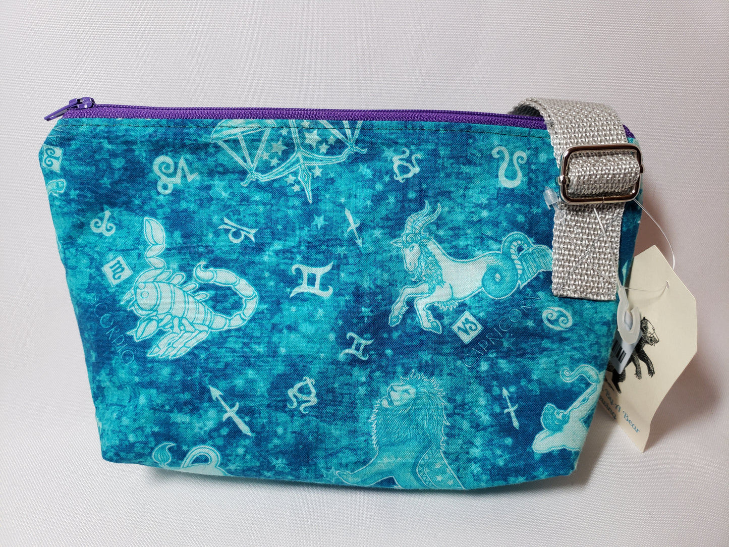 Astrological Signs in Teal Crossbody Bag
