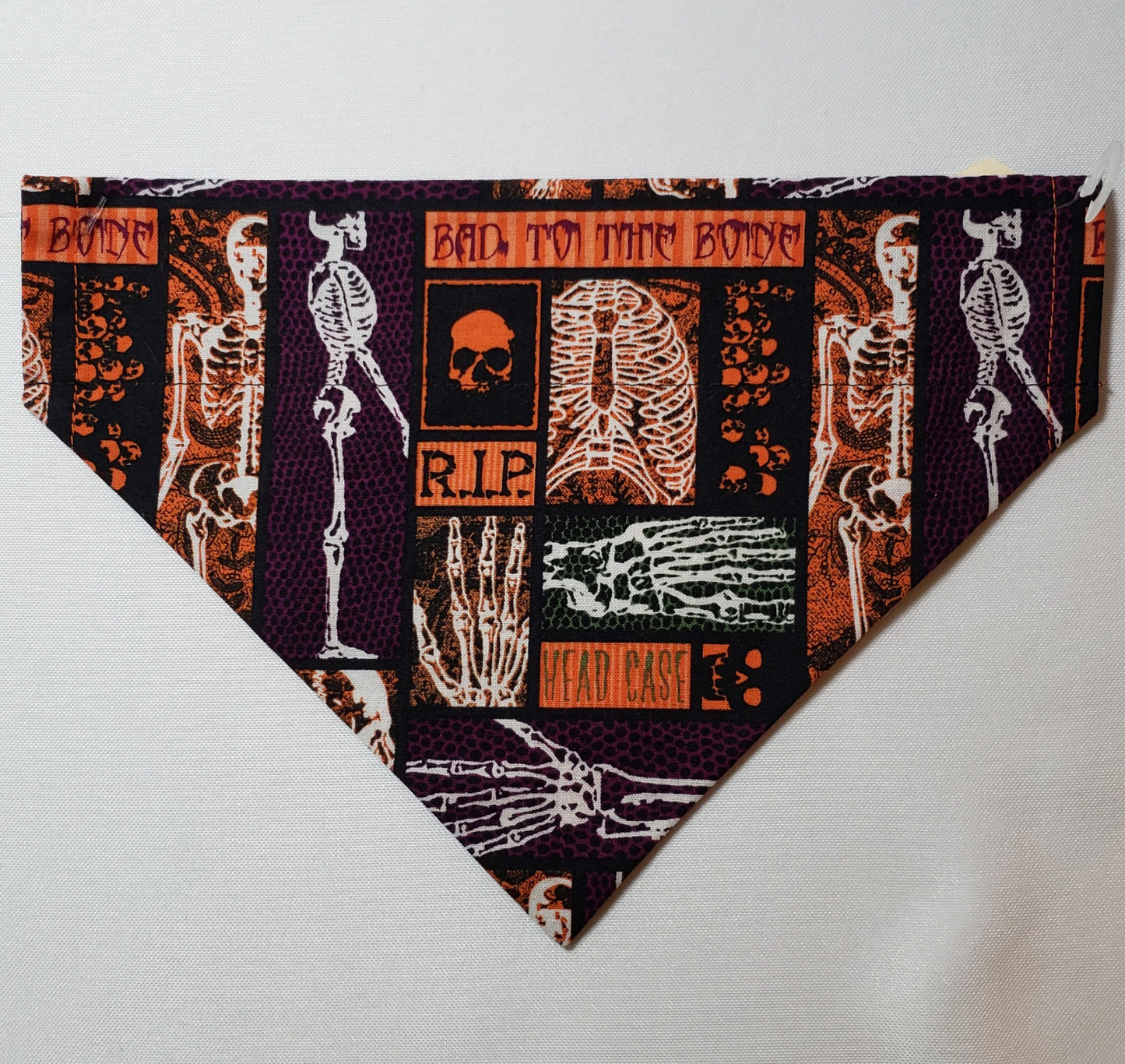 Halloween "Bad to the Bone" Skeleton Over-the-Collar Pet Bandana