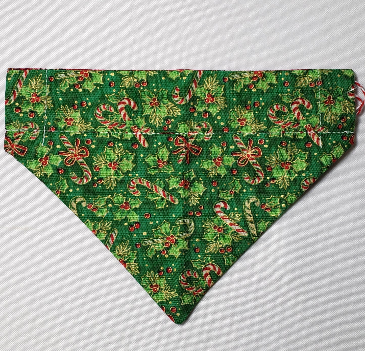 Christmas Candy Canes & Holly Over-the-Collar Pet Bandana