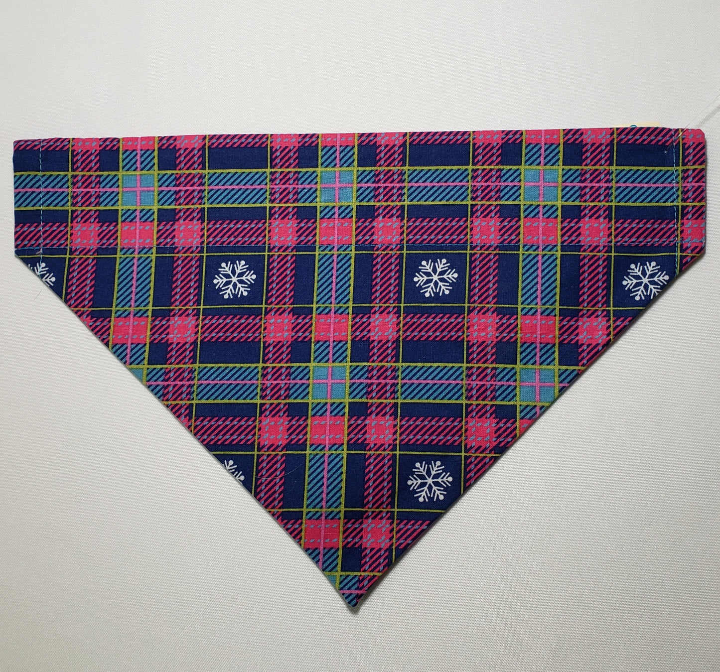 Winter Snowflake Plaid Over-the-Collar Pet Bandana