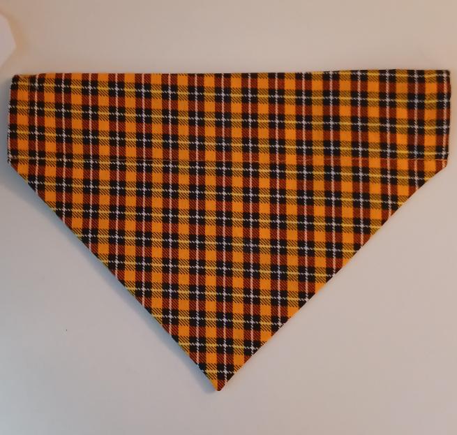 Halloween Plaid / Thanksgiving Turkeys Over-the-Collar Pet Bandana