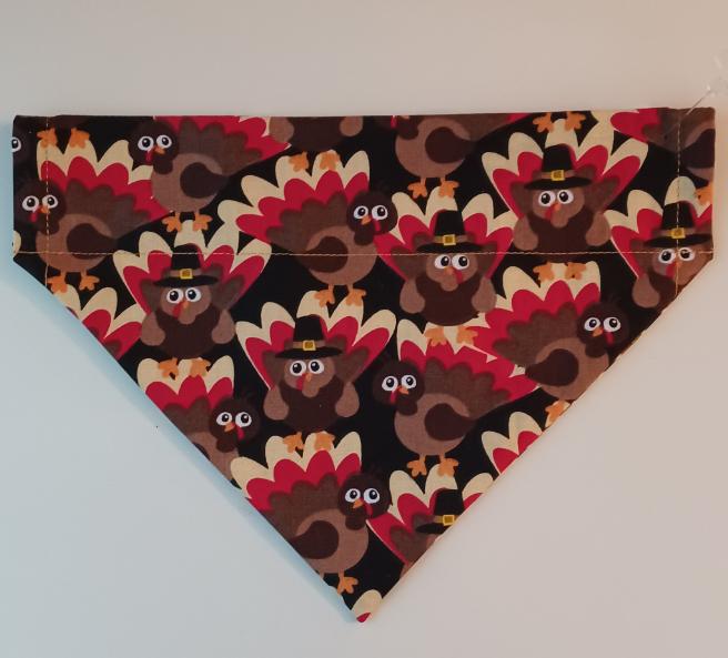 Halloween Plaid / Thanksgiving Turkeys Over-the-Collar Pet Bandana