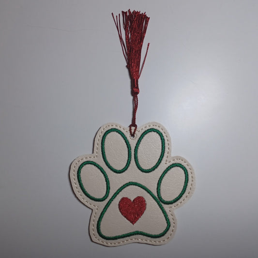 Pawprint Heart Vinyl Bookmark