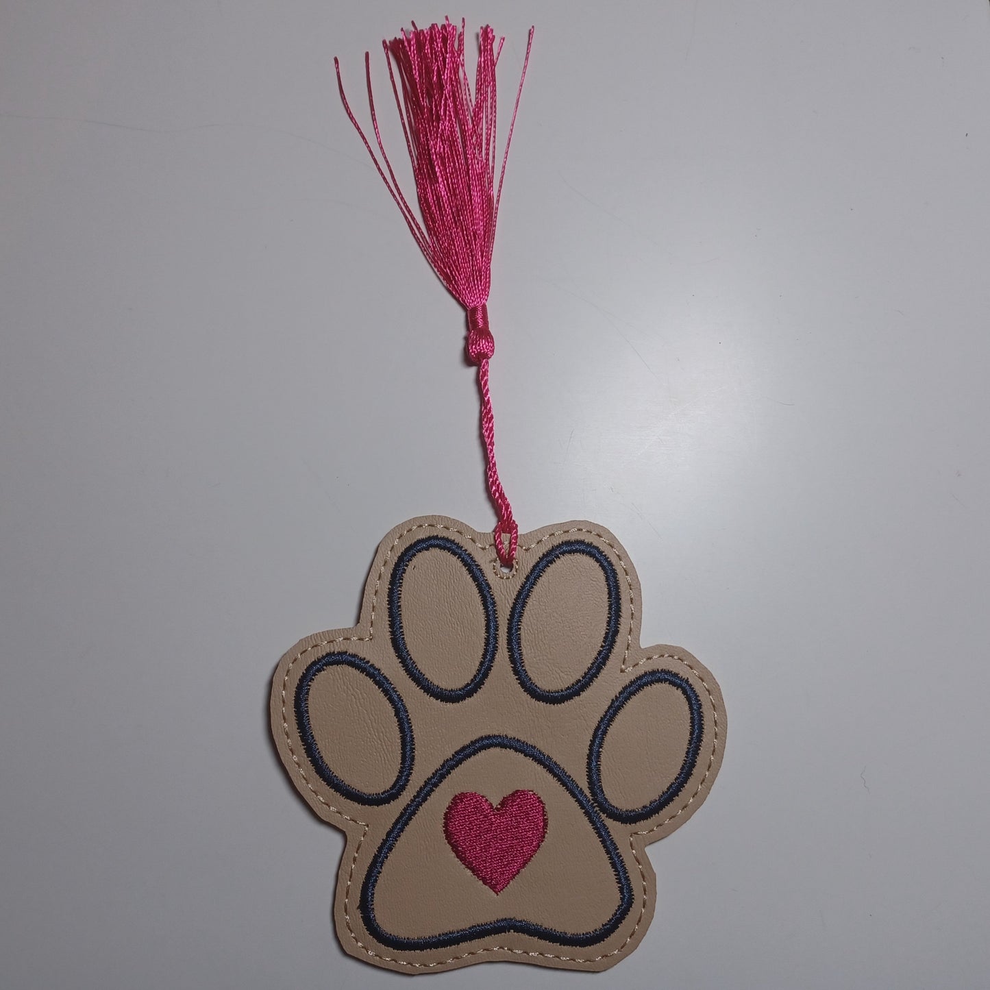 Pawprint Heart Vinyl Bookmark