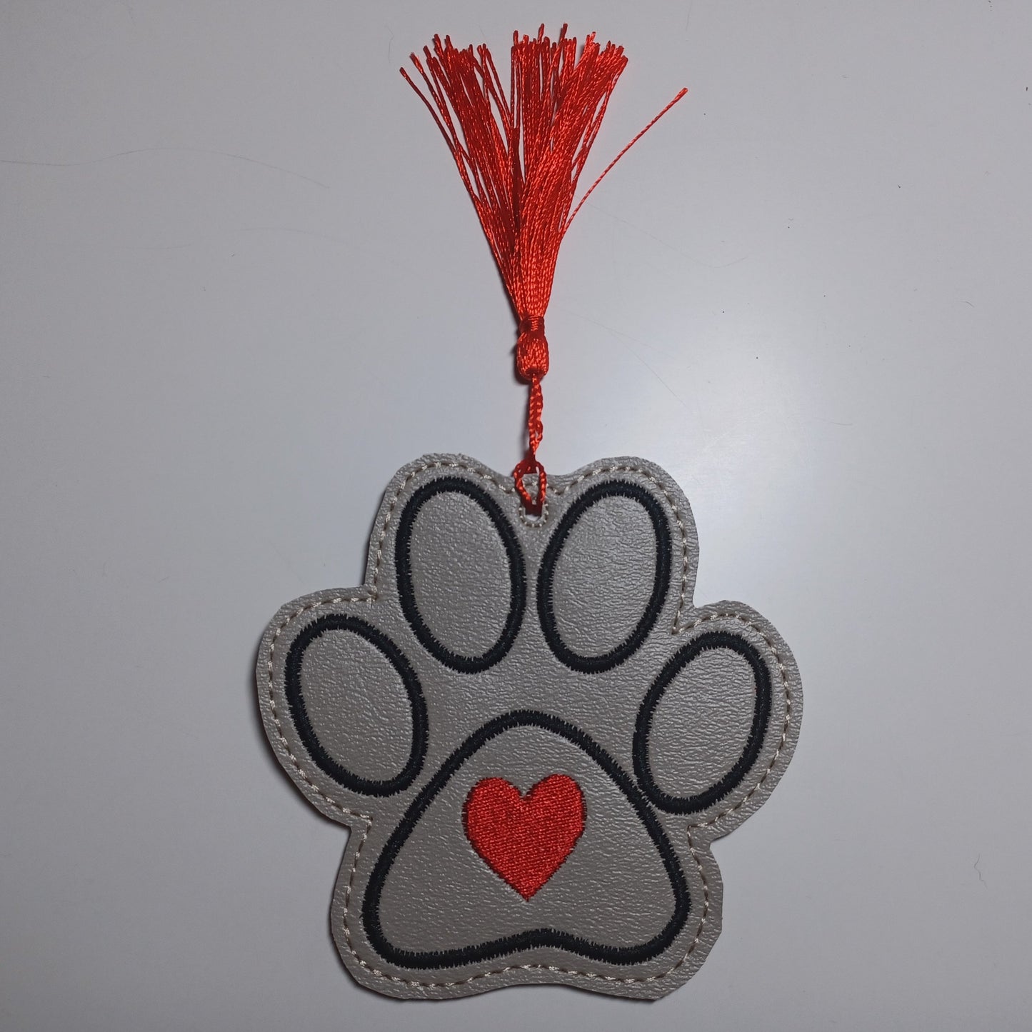 Pawprint Heart Vinyl Bookmark