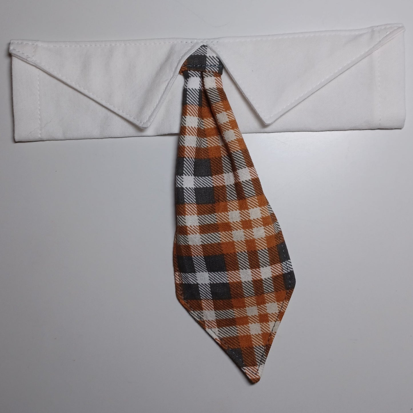 Light Autumn Plaid Over-the-Collar Pet Necktie & Shirt Collar