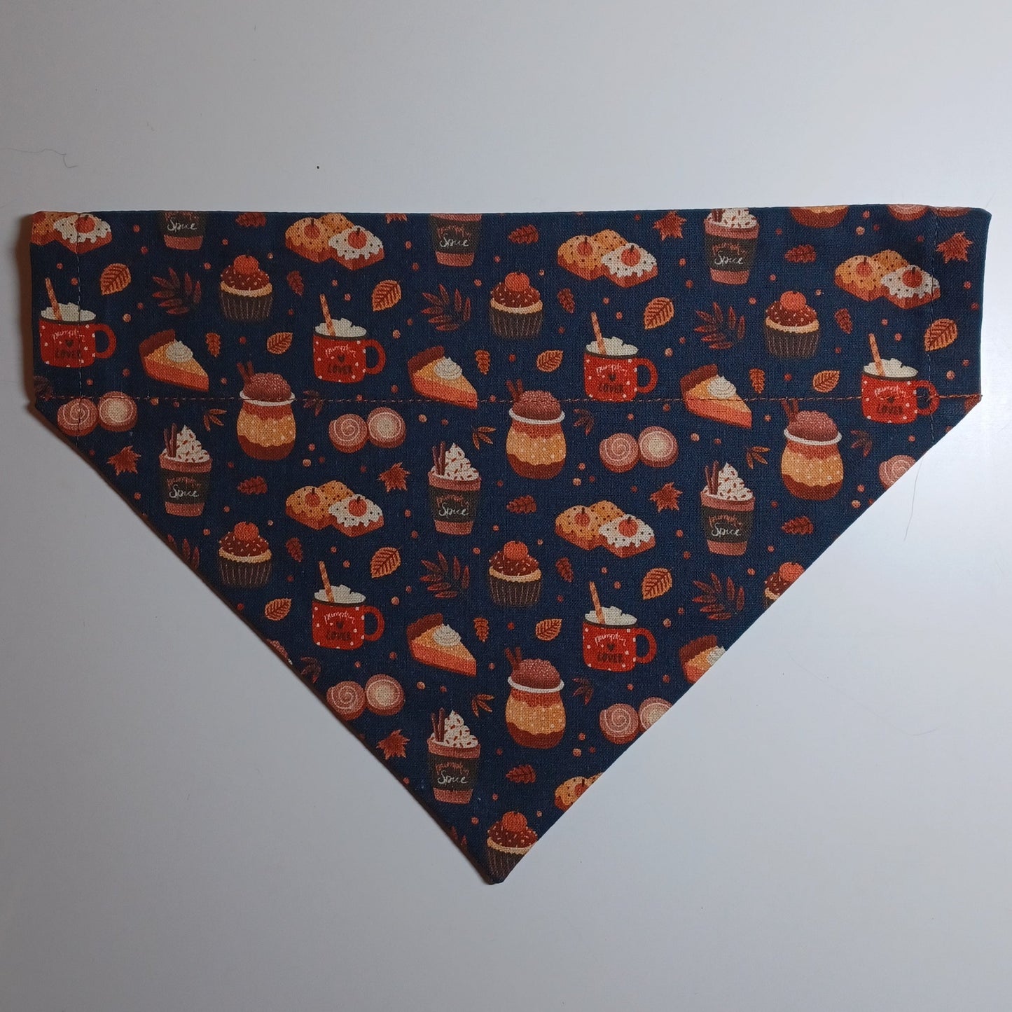 Pumpkin Everything / Pewter, Brown, Orange, White Plaid Over-the-Collar Pet Bandana