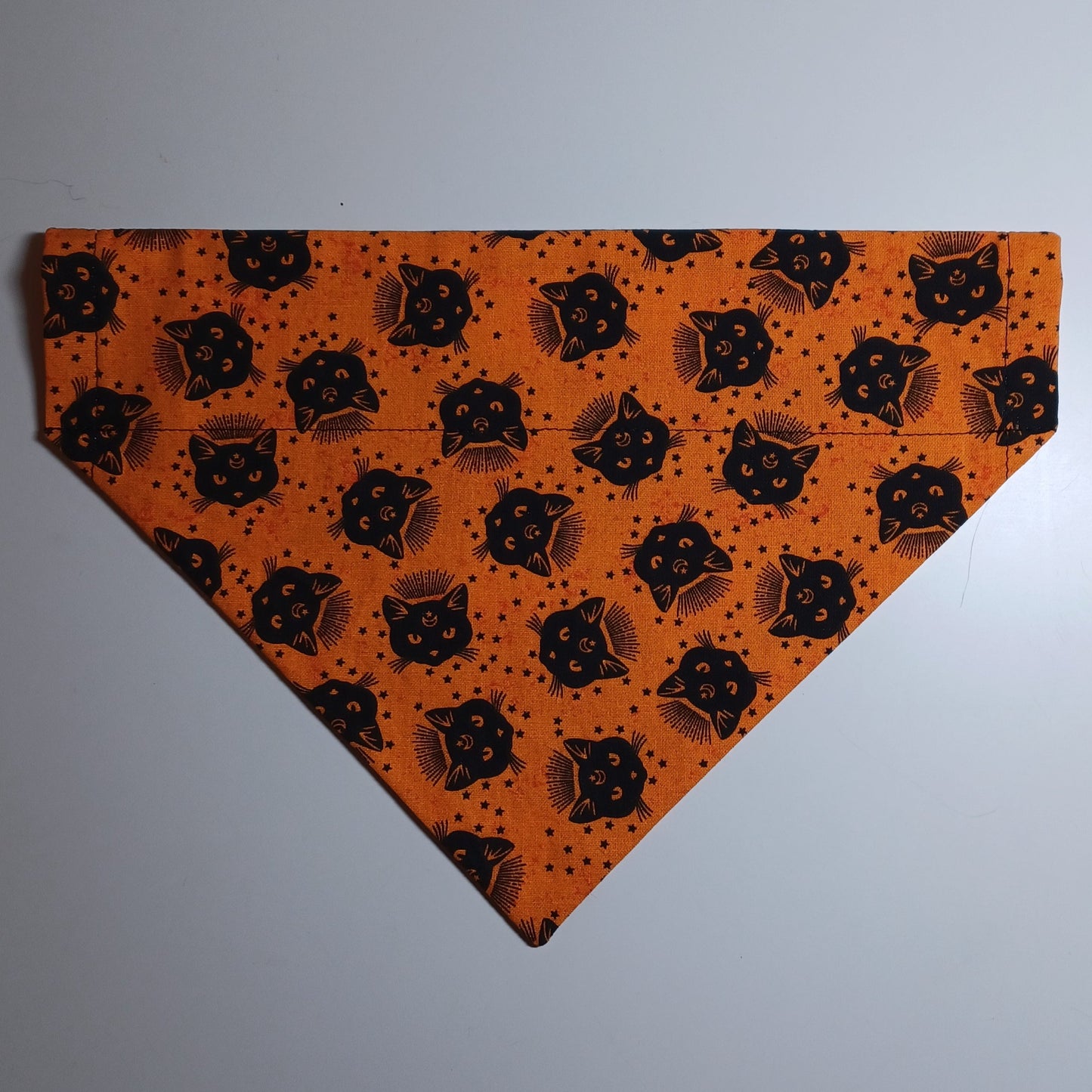 Black Cat / Orange, Pewter, Black Plaid Over-the-Collar Pet Bandana