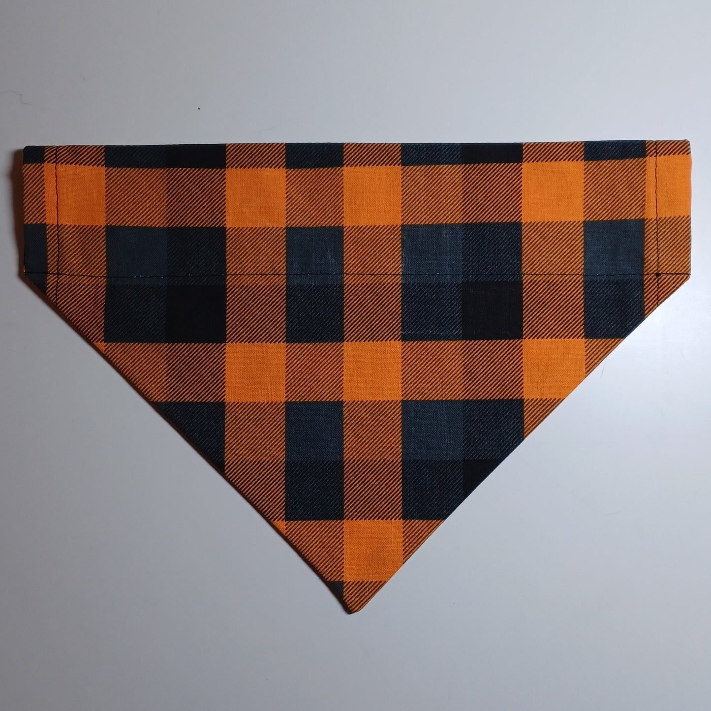 Black Cat / Orange, Pewter, Black Plaid Over-the-Collar Pet Bandana