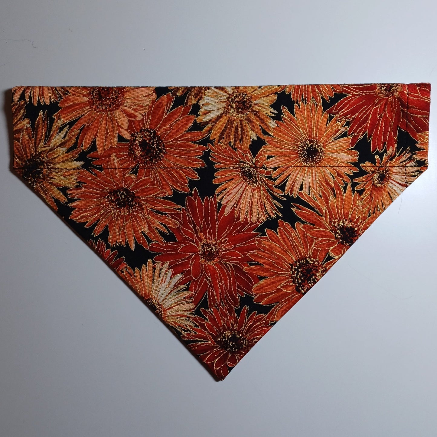 Autumn Mums / Halloween Plaid Over-the-Collar Pet Bandana