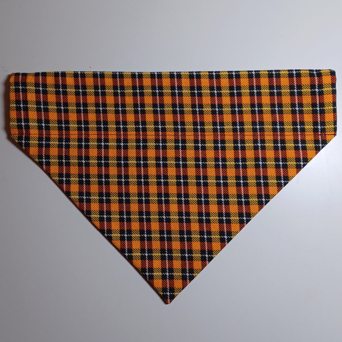Autumn Mums / Halloween Plaid Over-the-Collar Pet Bandana