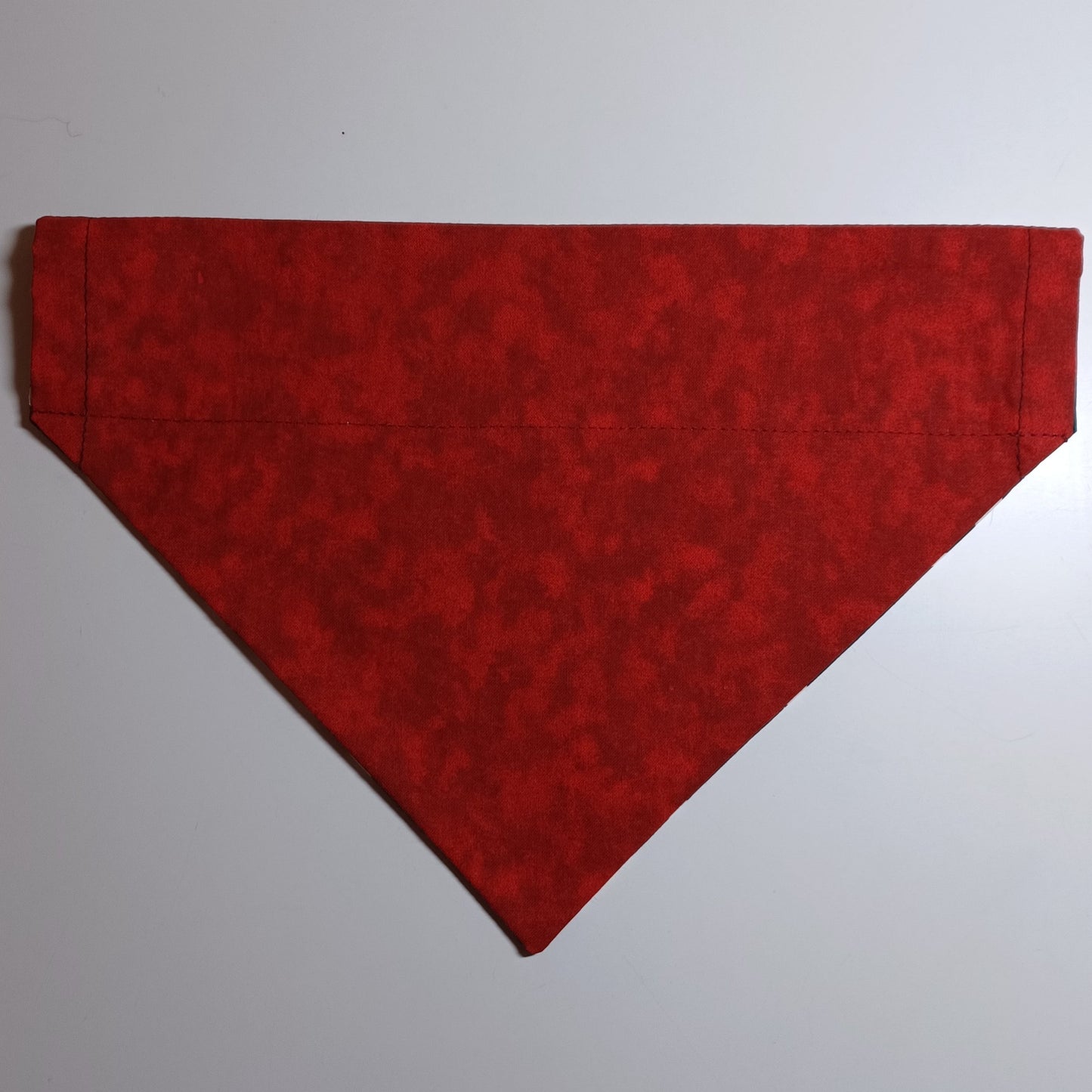 Glow in the Dark Vampire Teeth / Dark Red Marbled Over-the-Collar Pet Bandana