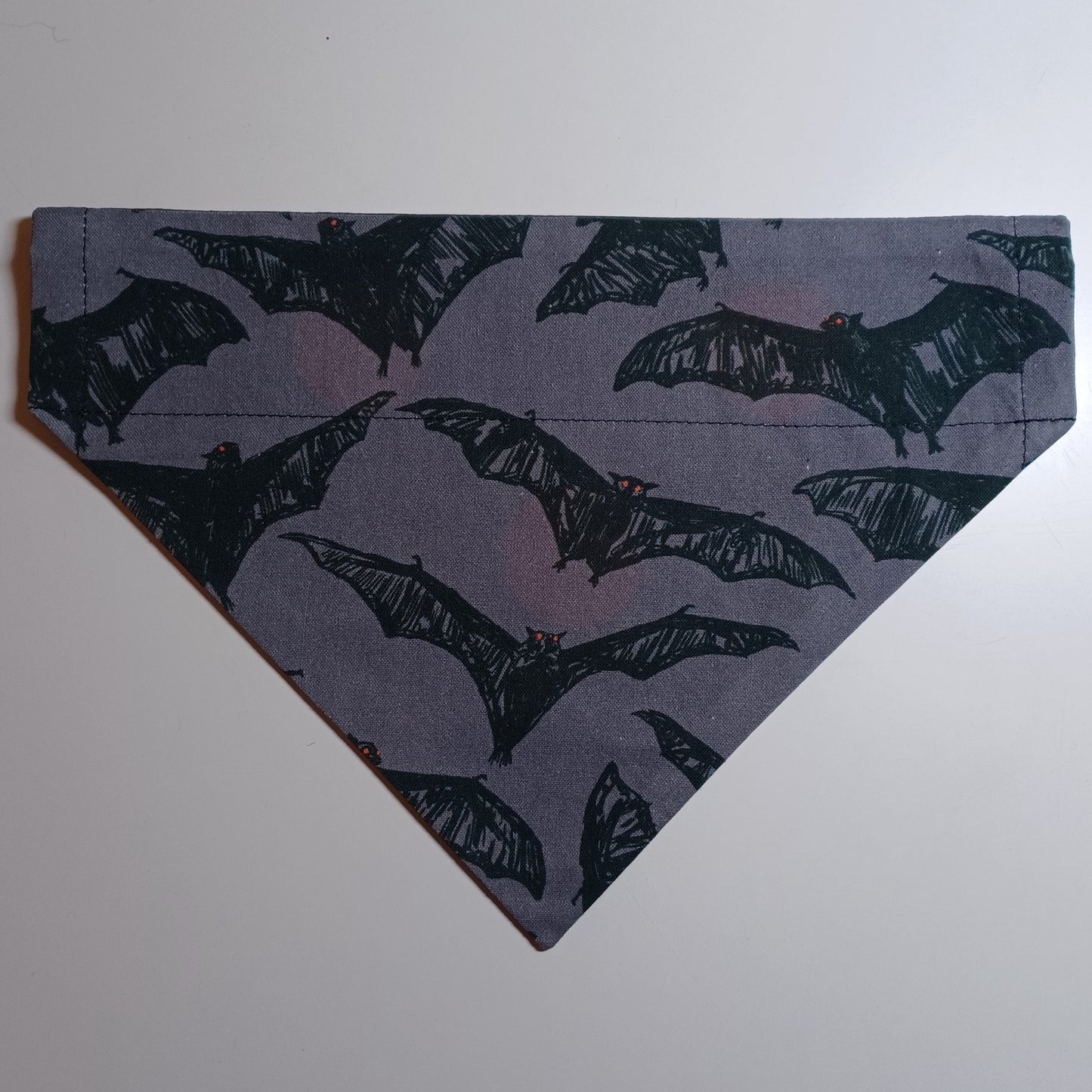 Large Bats with Orange Eyes / Large Halloween Dots Over-the-Collar Pet Bandana