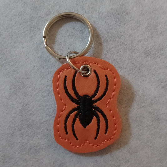 Spider Embroidered Vinyl Key Ring