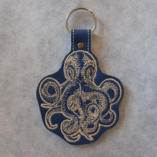 Kraken Woodwork Embroidered Vinyl Key Ring