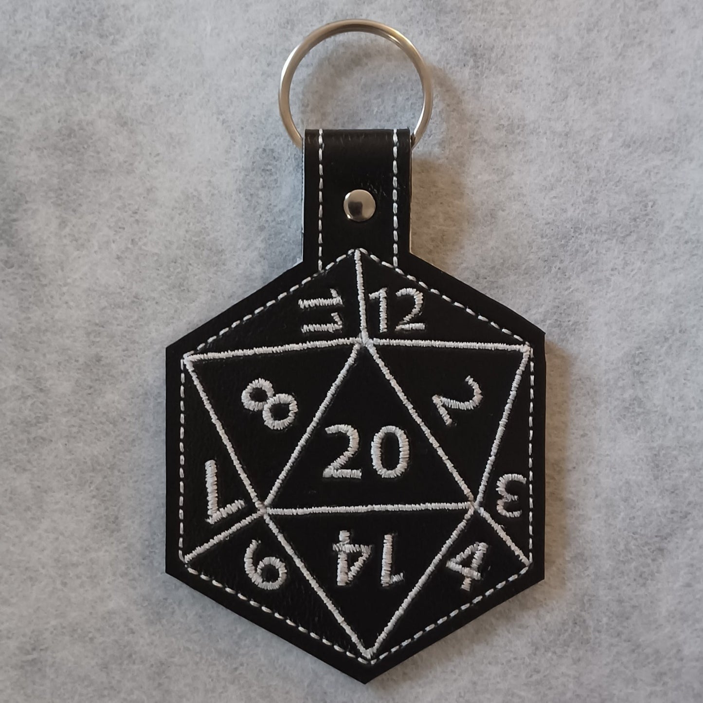 D20 Embroidered Vinyl Key Ring