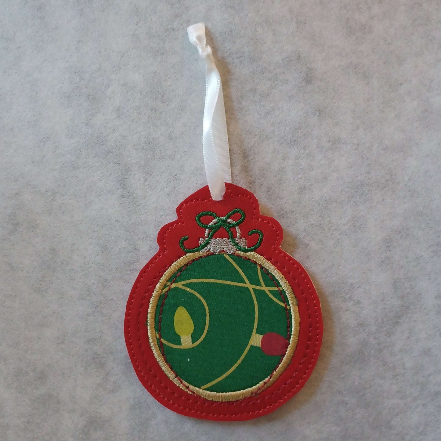 Minimalist Ball with Fabric Applique Embroidered Ornament