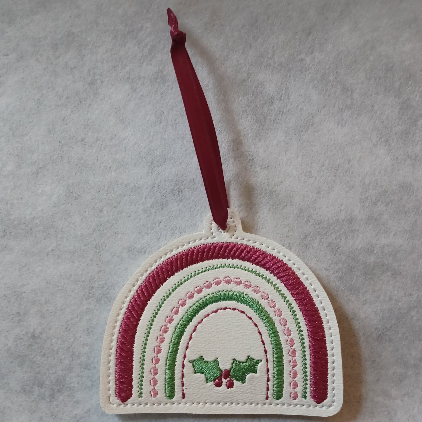 Christmas Rainbow Embroidered Ornament
