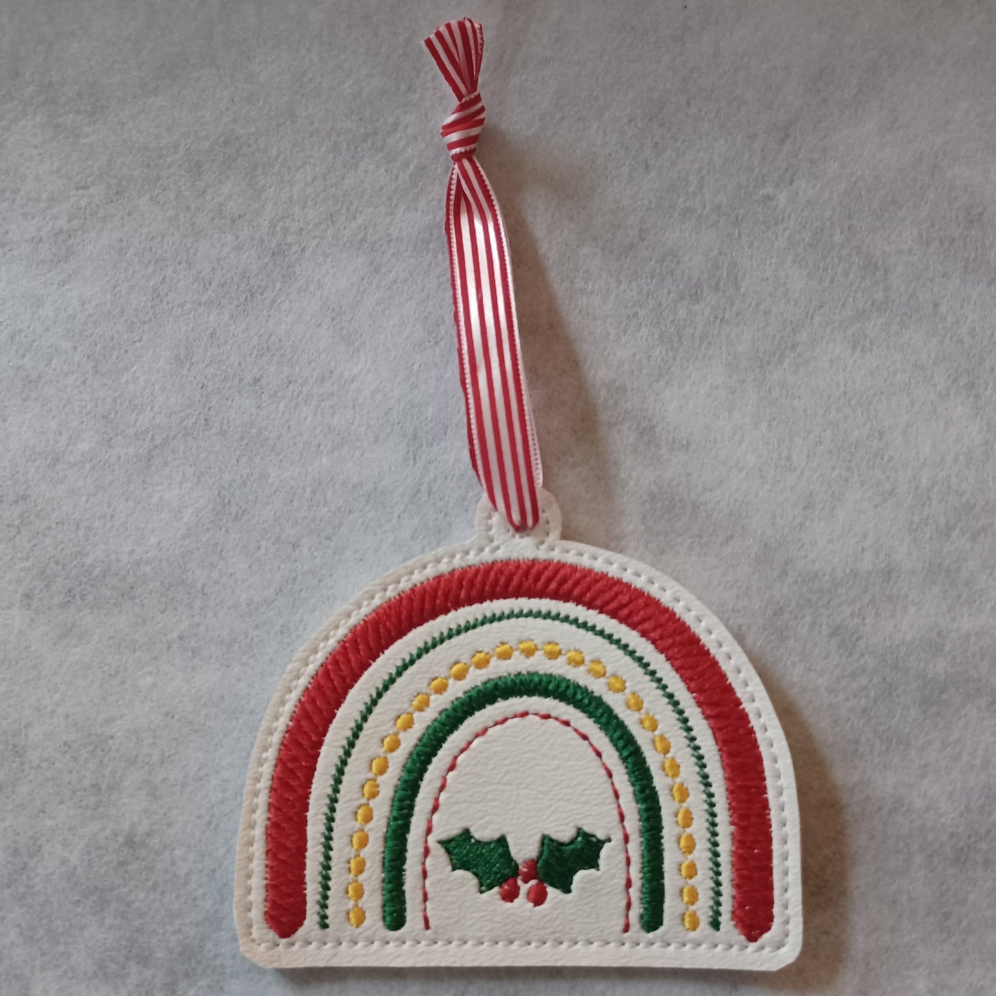 Christmas Rainbow Embroidered Ornament