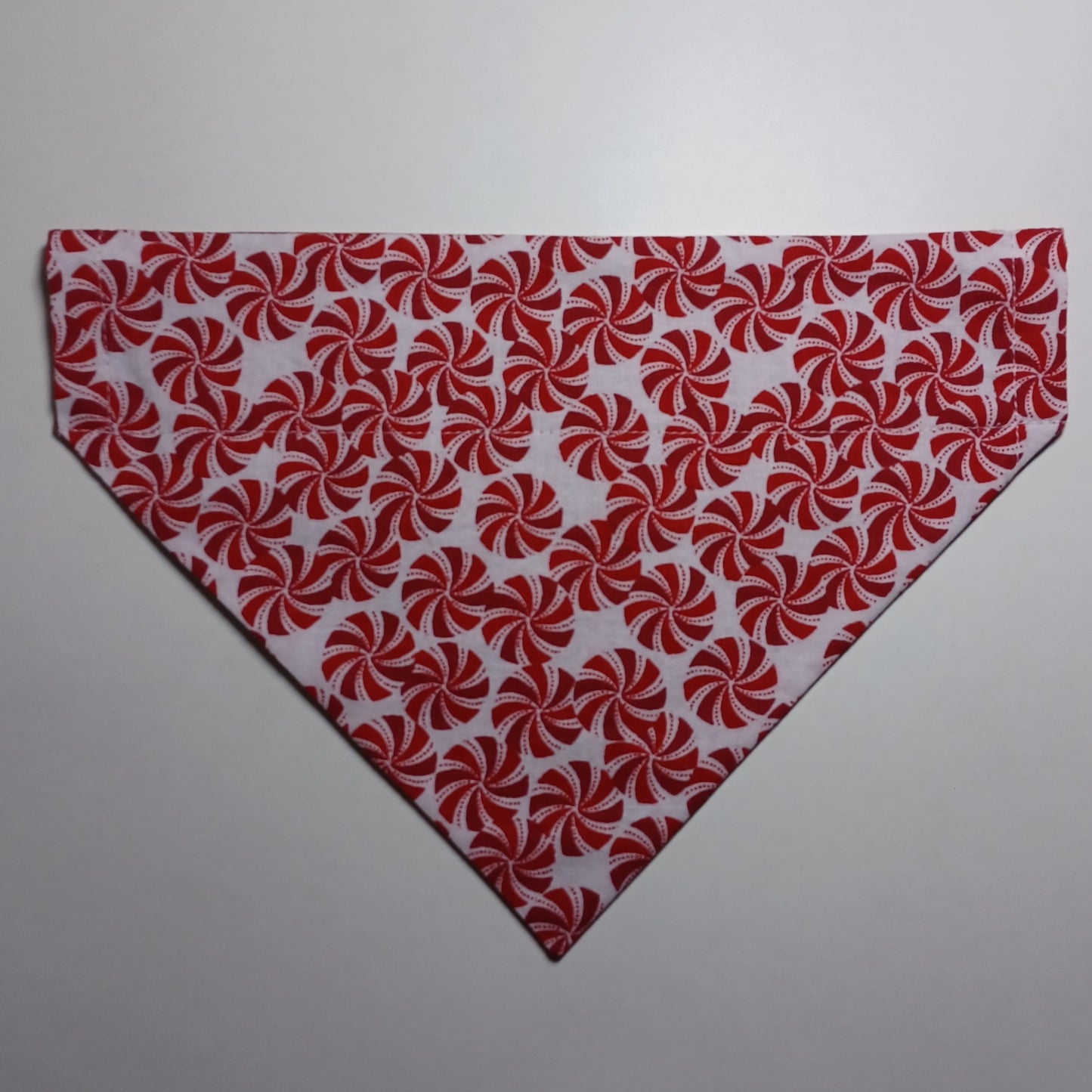 Christmas Peppermint Candies / Red & Gold Stripes Over-the-Collar Pet Bandana