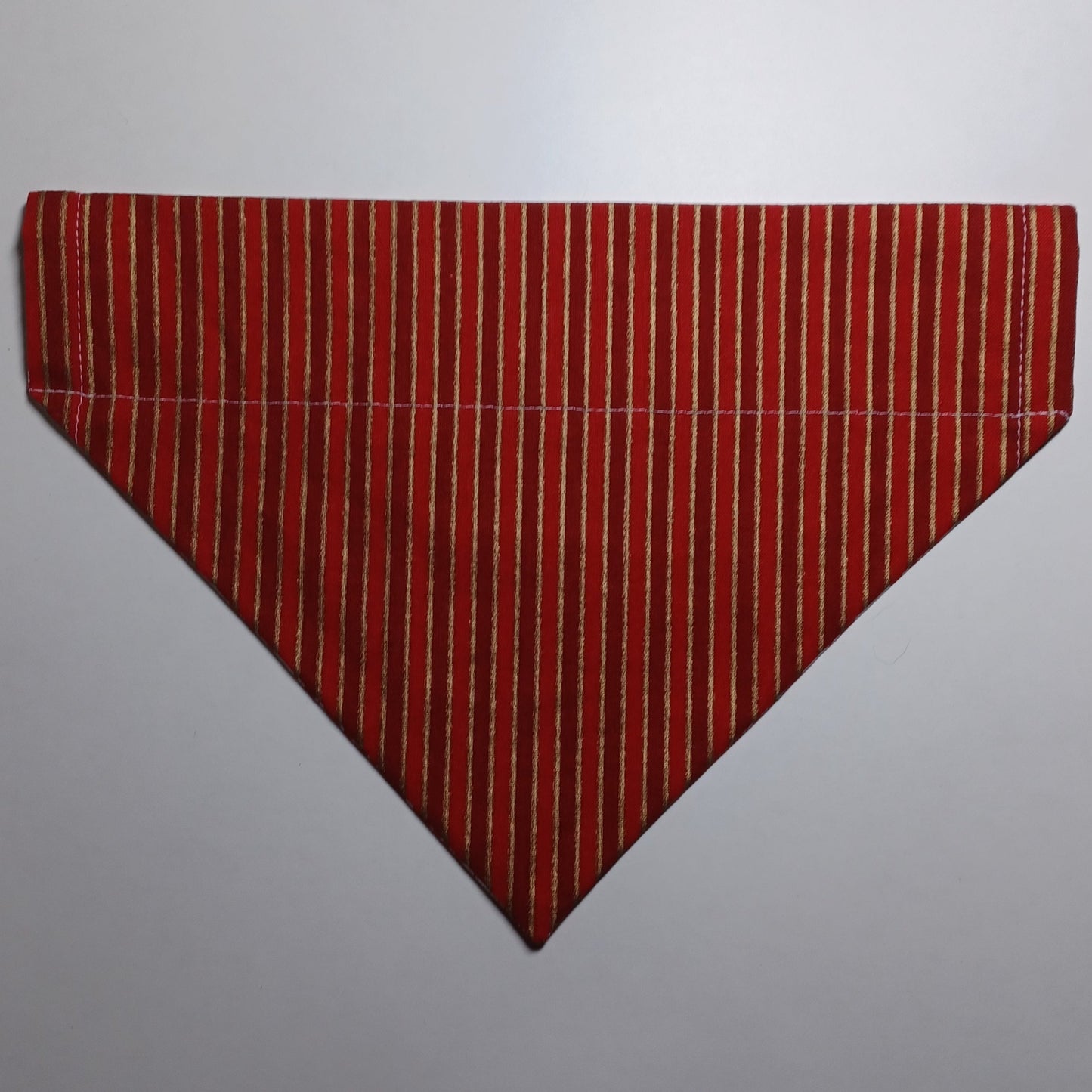 Christmas Peppermint Candies / Red & Gold Stripes Over-the-Collar Pet Bandana