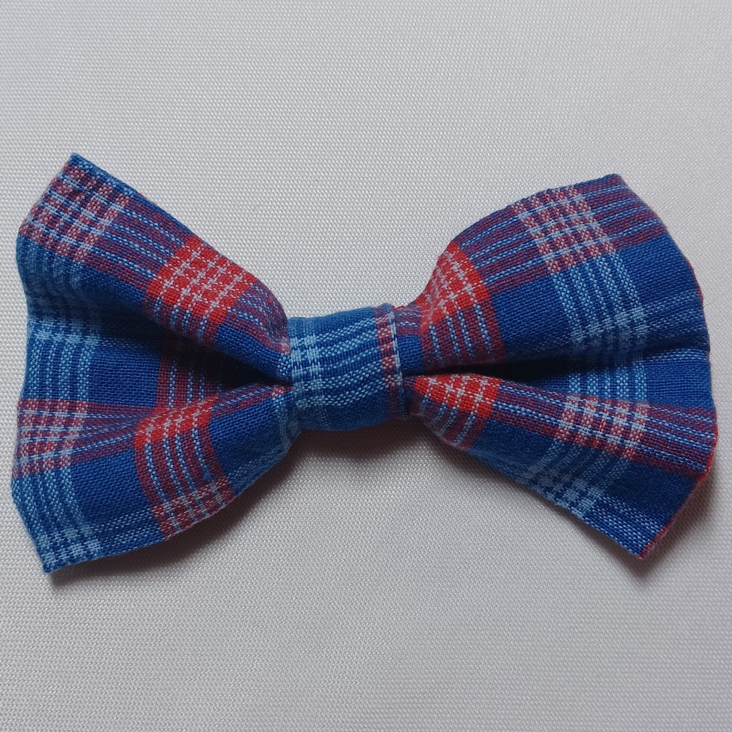 Patriotic Plaid Over-the-Collar Pet Bow / Bowtie
