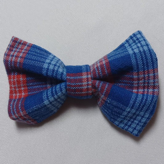 Patriotic Plaid Over-the-Collar Pet Bow / Bowtie