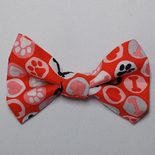 Red & Pink Dog Things Over-the-Collar Pet Bow / Bowtie