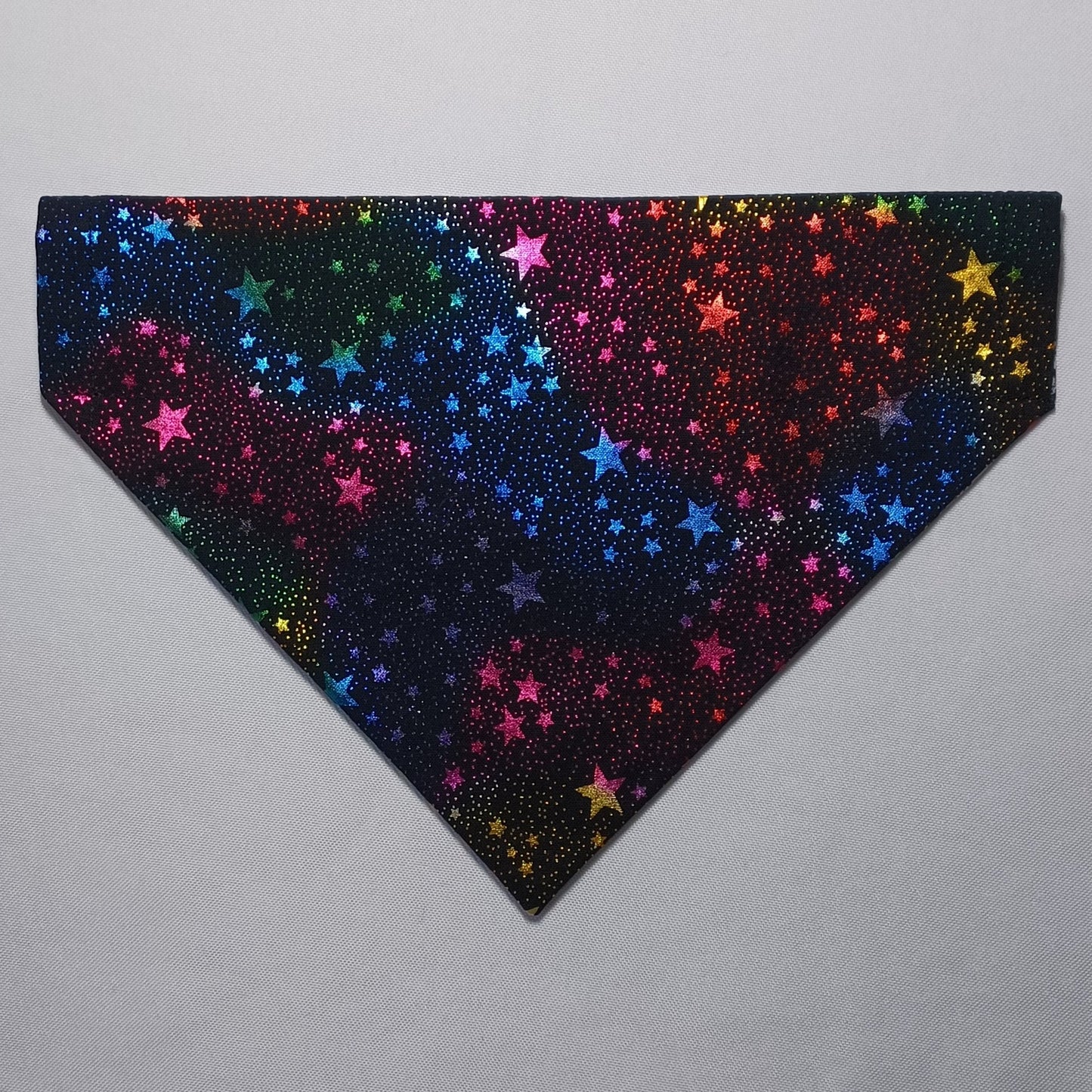 Paws on Black & Rainbow Stripes Over-the-Collar Pet Bandana
