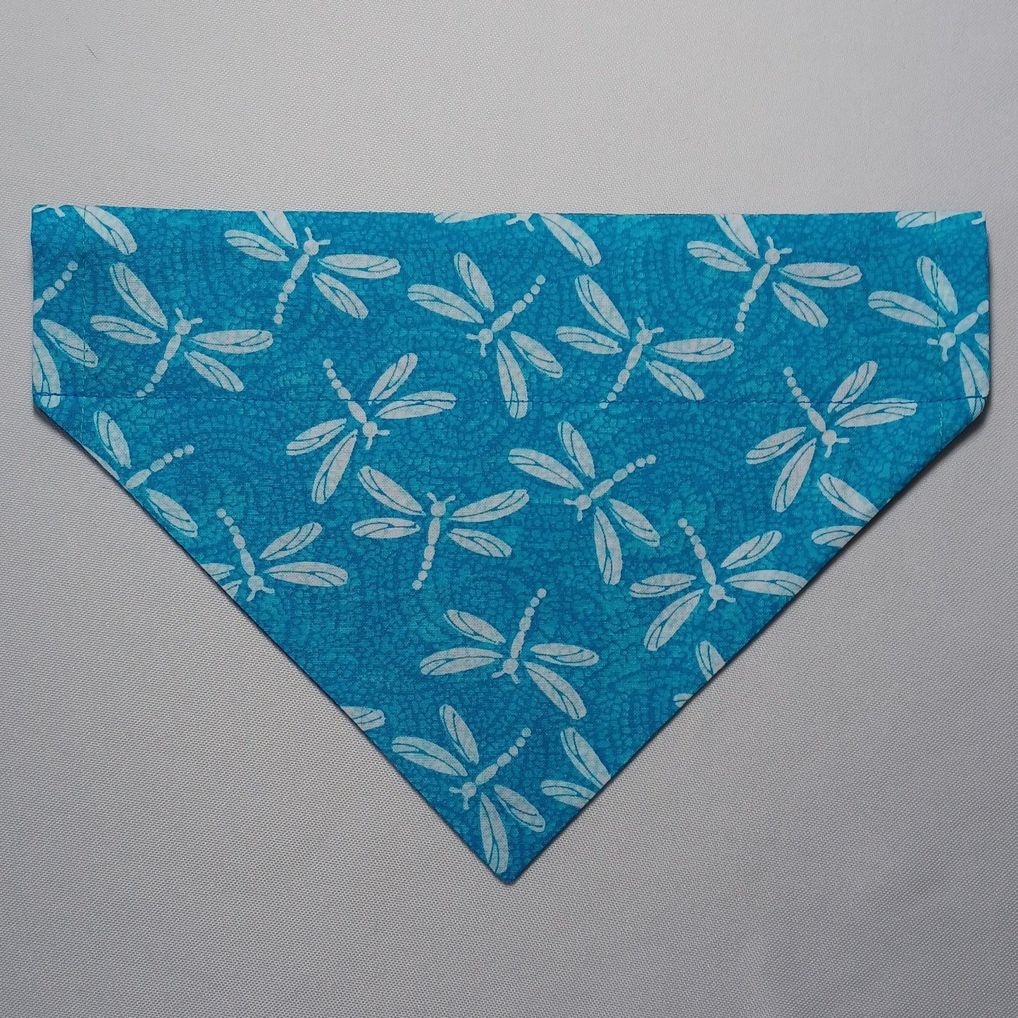 Dragonflies on Blue Mosaic / Navy with Rainbow Paws Over-the-Collar Pet Bandana