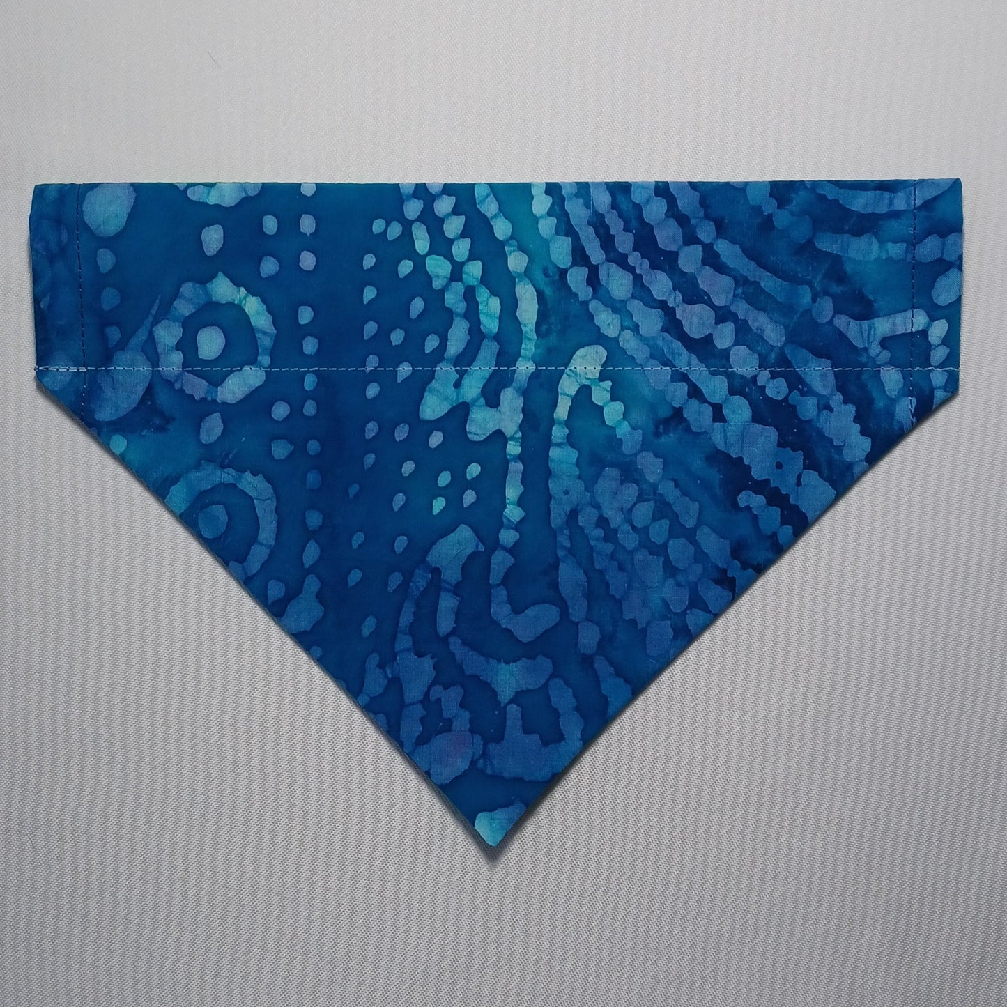 Blue Hibiscus Flowers on Green Over-the-Collar Pet Bandana